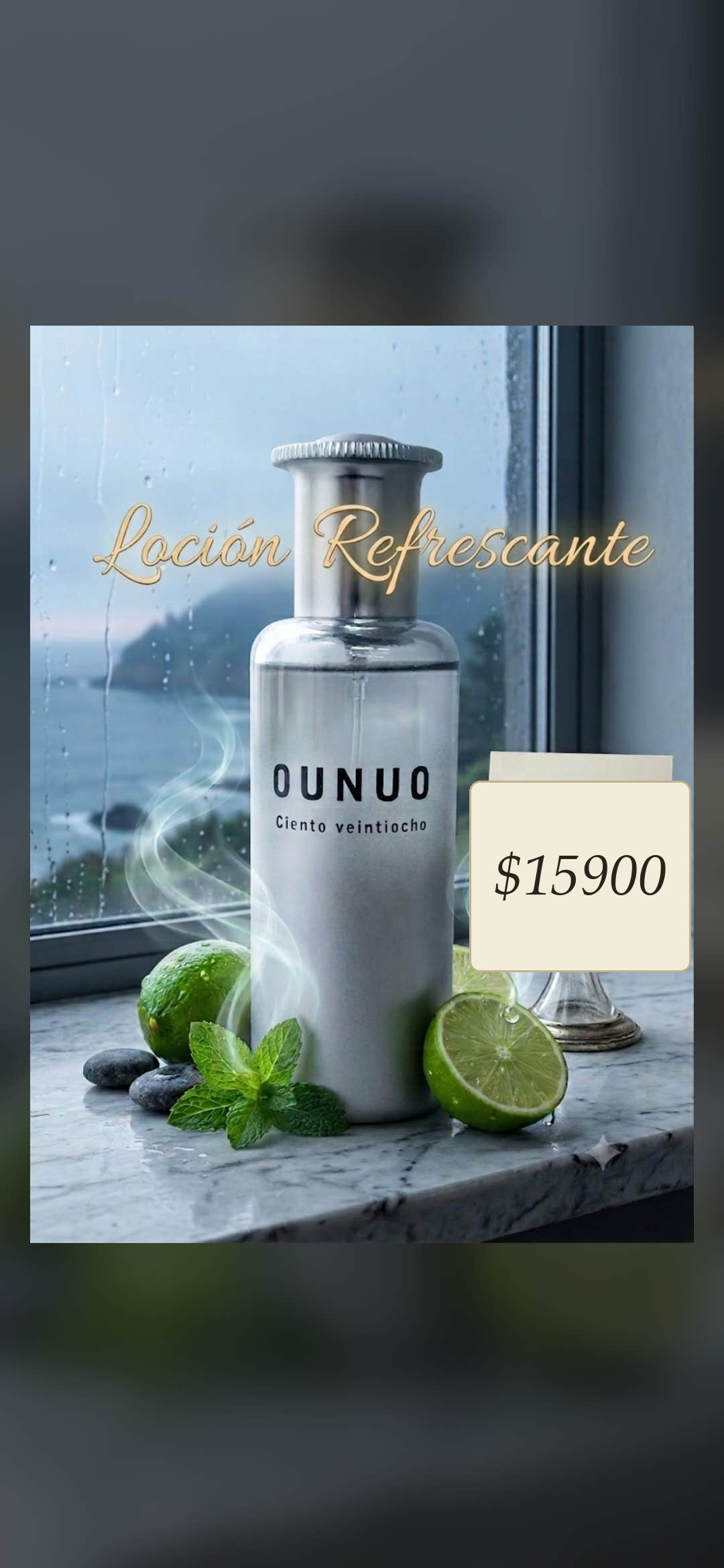 Men's refreshing perfume display.